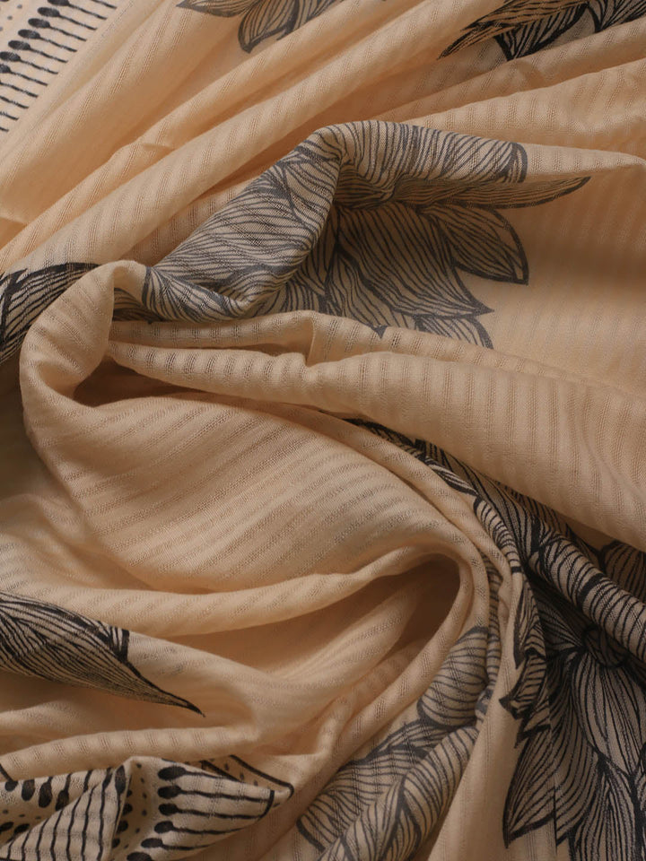 Printed Cotton Blend Unstitched Suit With Dupatta