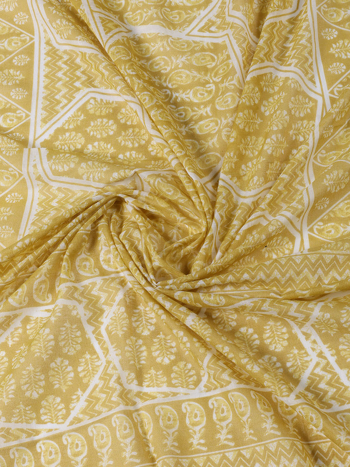 Neck Patti Cotton Blend Unstitched Suit With Dupatta