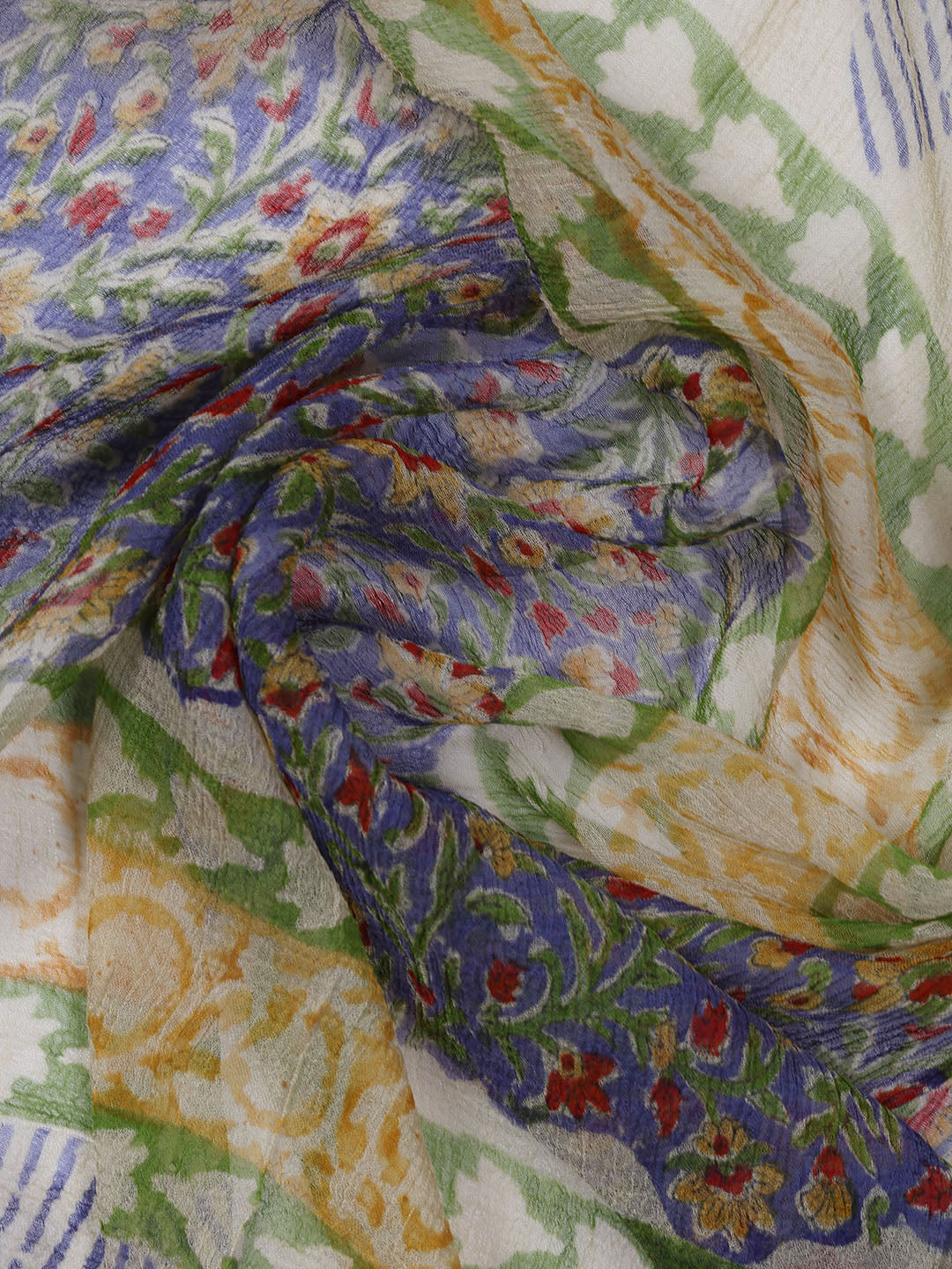 Printed Cotton Blend Unstitched Suit With Dupatta