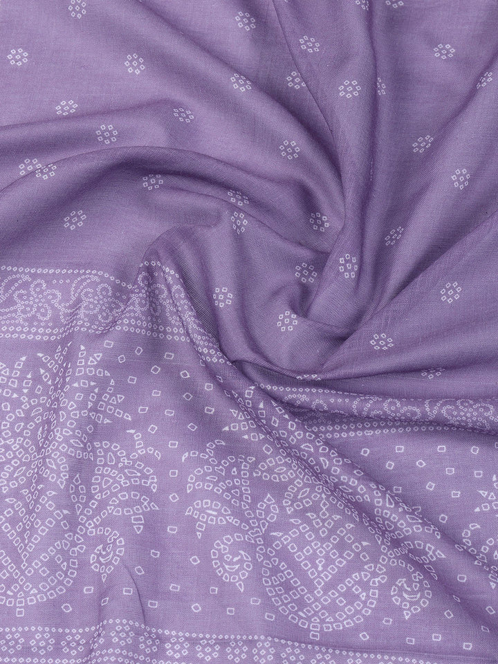 Neck Work Cotton Blend Unstitched Suit With Dupatta