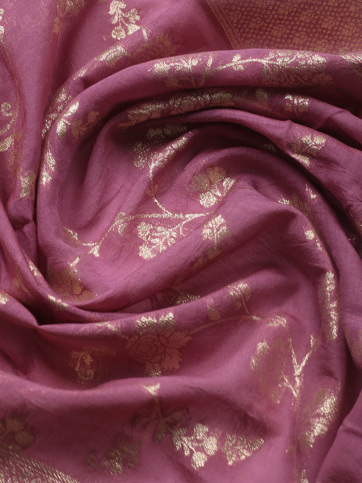 Neck Embroidery Chanderi Unstitched Suit With Dupatta