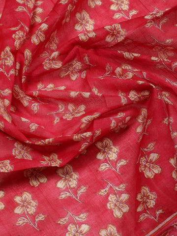 Floral Printed Cotton Unstitched Suit Piece With Dupatta