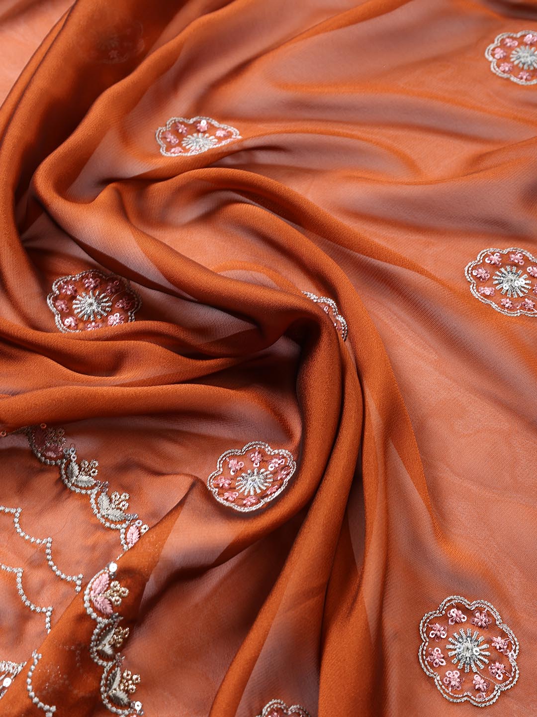 Embroidered Organza Unstitched Suit Piece With Dupatta