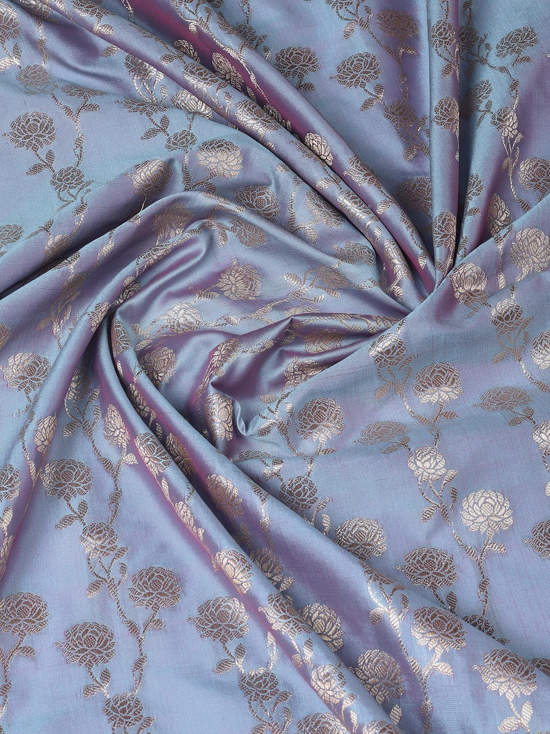 Floral Woven Booti Chanderi Unstitched Suit With Dupatta