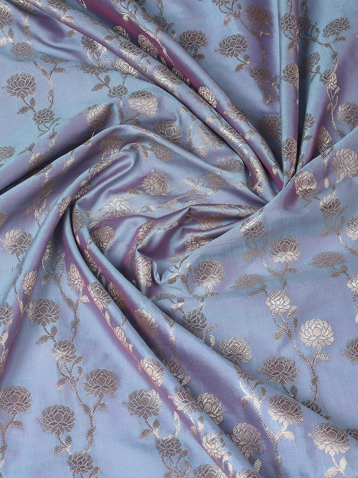 Floral Woven Booti Chanderi Unstitched Suit With Dupatta