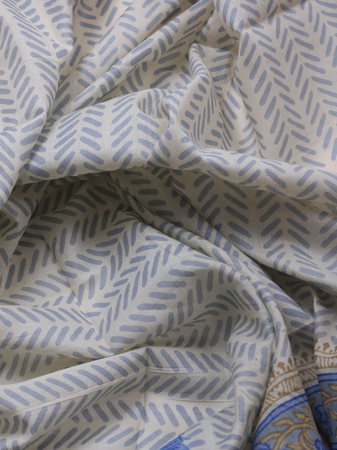 Printed Cotton Blend Unstitched Suit Piece With Dupatta