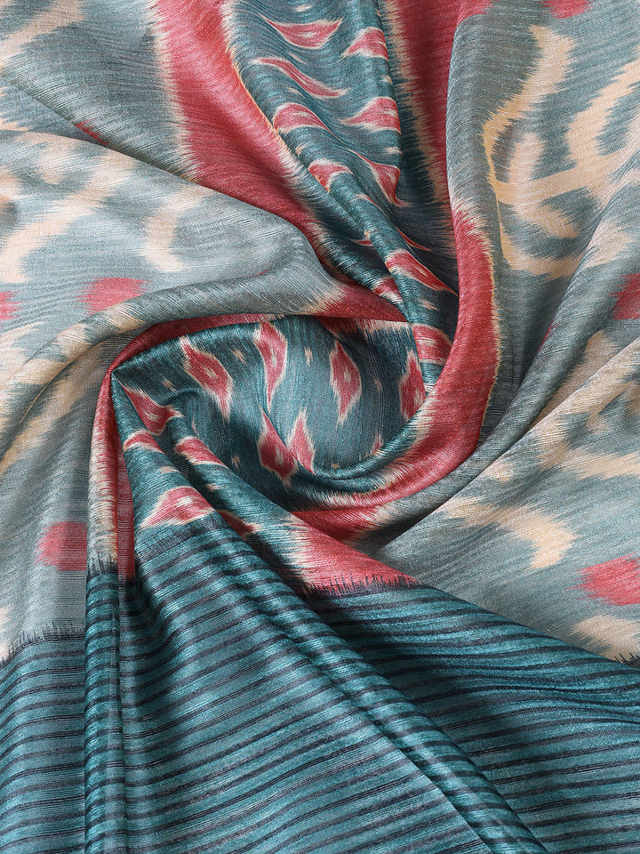 Kantha Work Chanderi Unstitched Suit With Dupatta