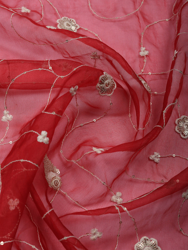 Embroidered Cotton Unstitched Suit With Pant &amp; Dupatta