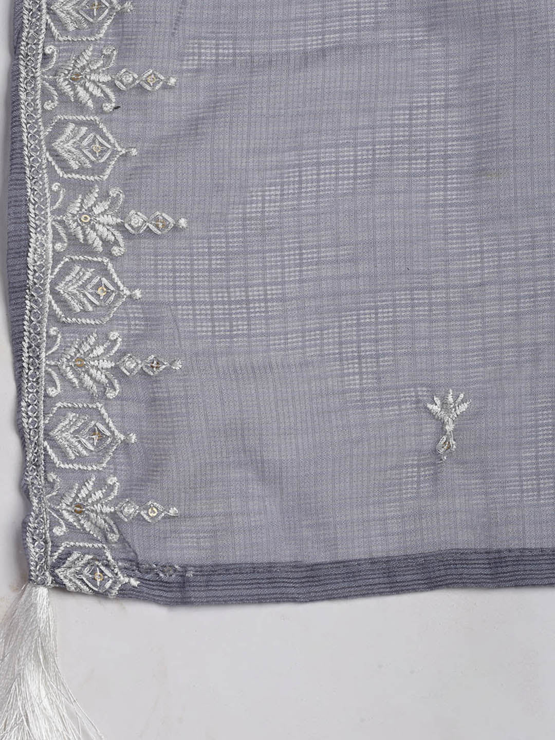 Embroidered Cotton Blend Unstitched Suit Piece With Dupatta