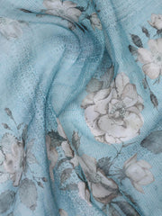 Floral Printed Linen Unstitched Suit With Dupatta