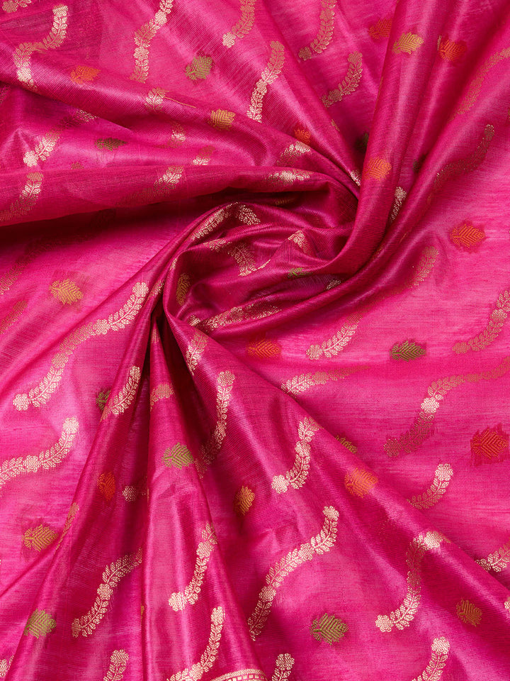 Woven Chanderi Unstitched Suit With Dupatta