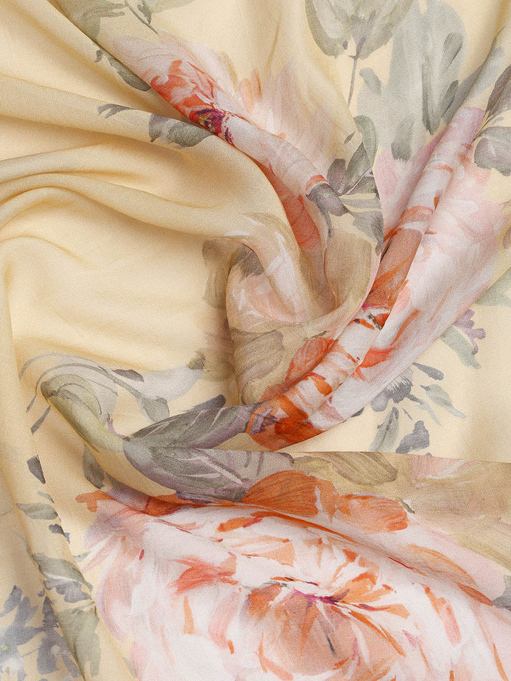 Printed Muslin Unstitched Suit With Dupatta