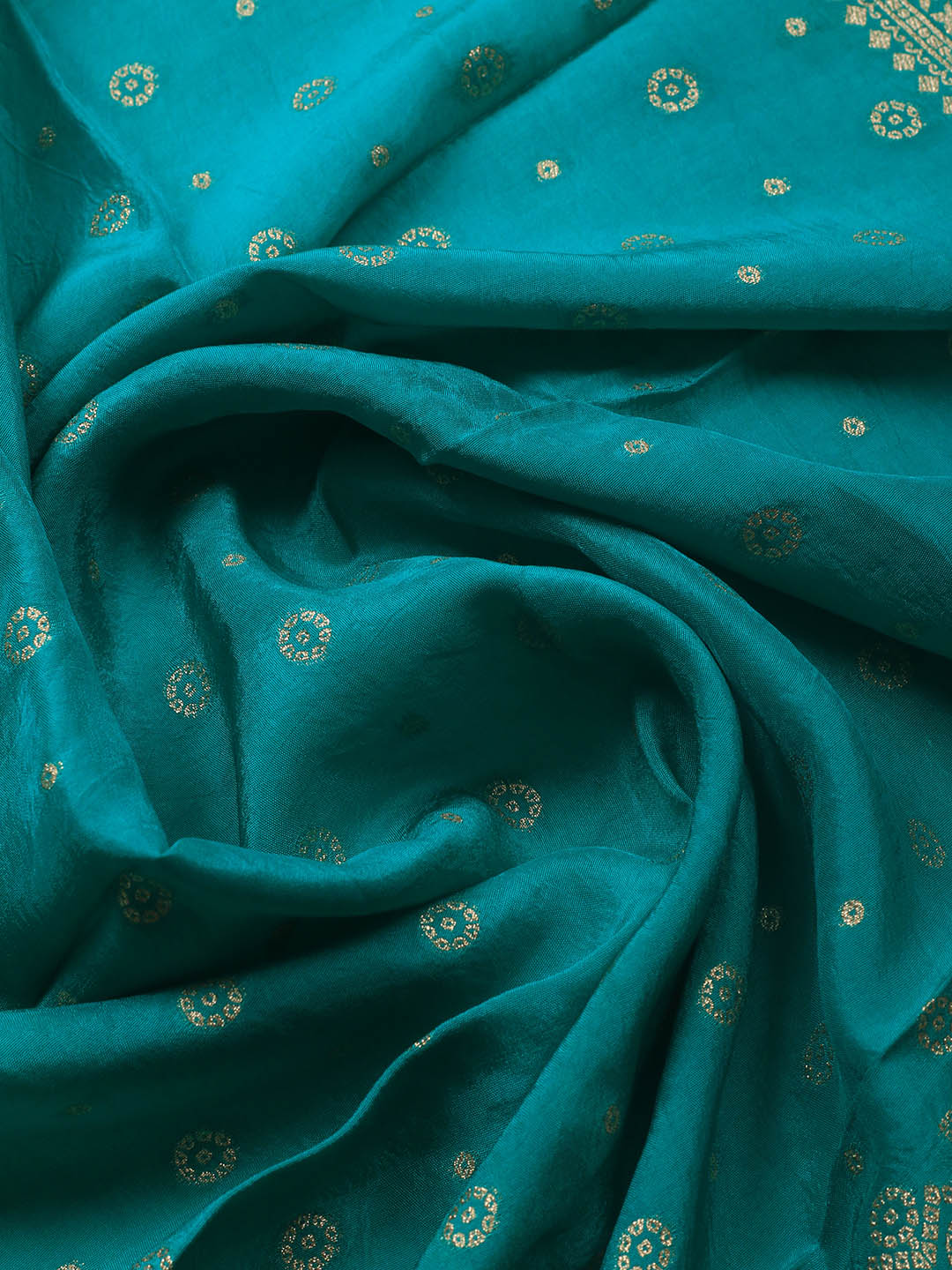 Embroidered Art Silk Unstitched Suit Piece With Dupatta
