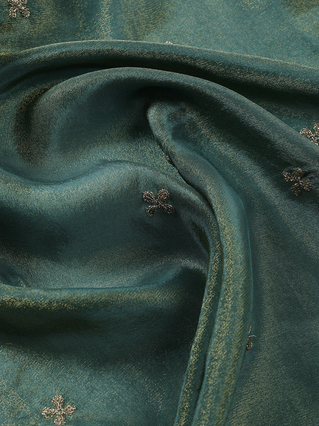 Neck Embroidered Tissue Unstitched Suit With Dupatta