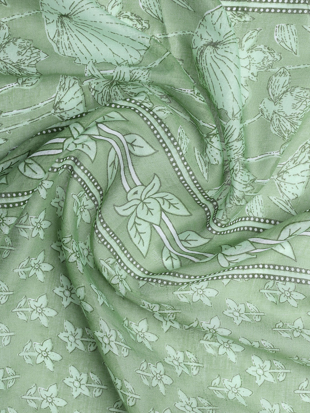 Neck Woek Cotton Blend Unstitched Suit With Dupatta