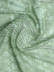 Neck Woek Cotton Blend Unstitched Suit With Dupatta