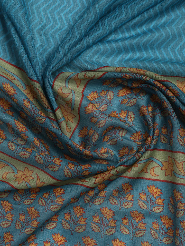 Printed Cotton Blend Unstitched Suit Piece With Dupatta