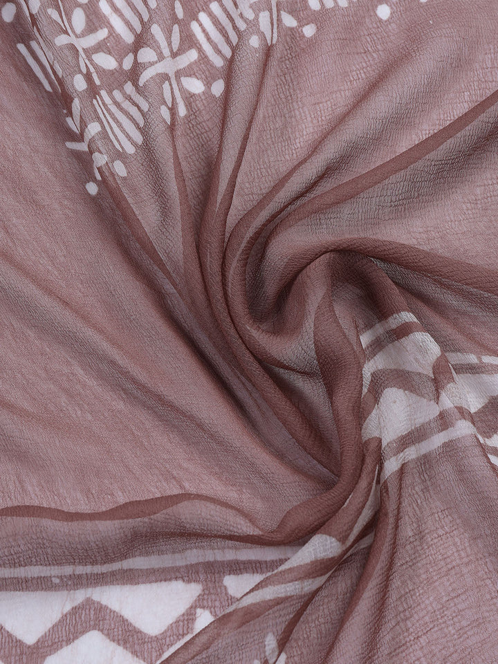 Printed Chanderi Unstitched Suit Piece With Dupatta