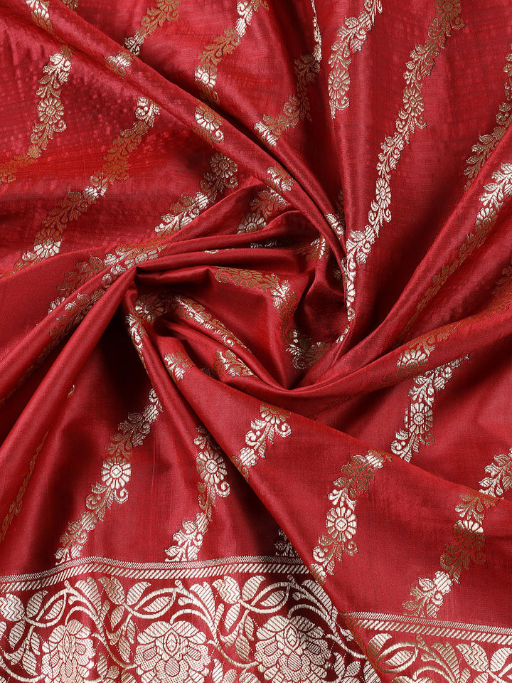 Woven Chanderi Unstitched Suit Piece With Dupatta