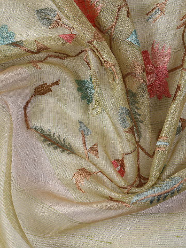 Woven Tissue Unstitched Suit With Dupatta