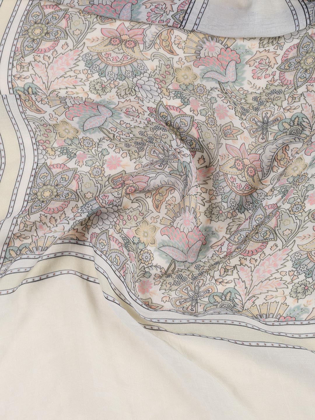 Floral Printed Muslin Unstitched Suit Piece With Dupatta