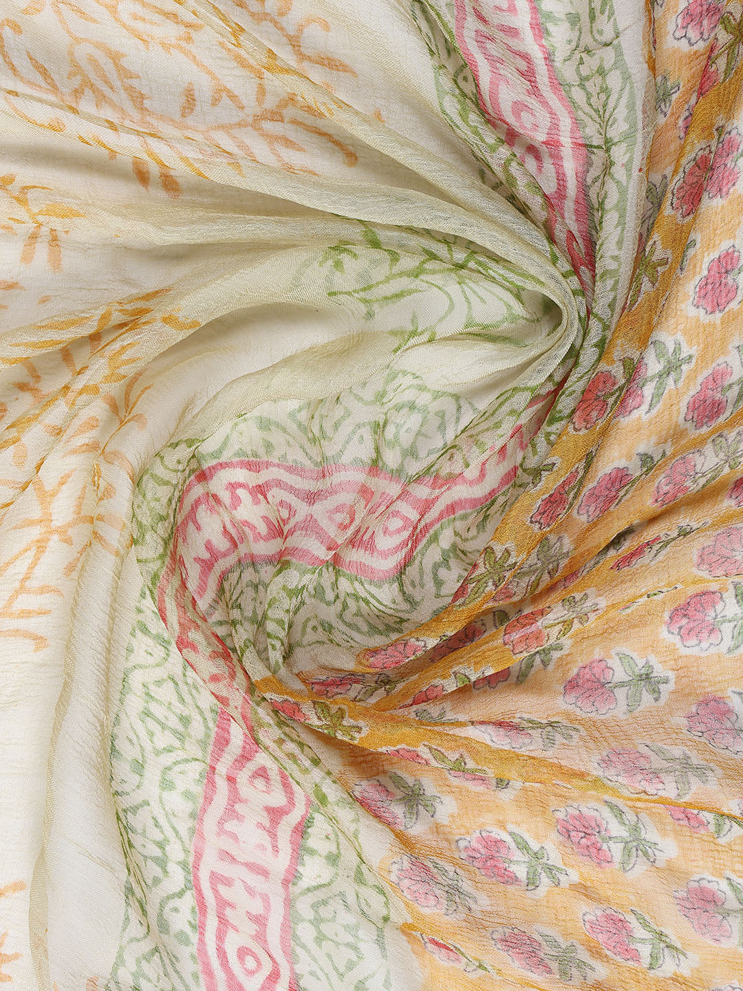 Printed Cotton Blend Unstitched Suit With Dupatta