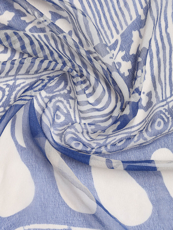 Printed Cotton Blend Unstitched Suit With Dupatta