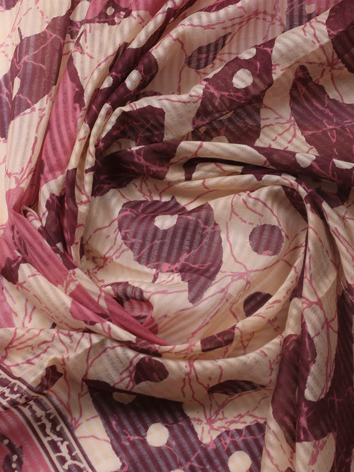 Printed Cotton Blend Unstitched Suit With Dupatta
