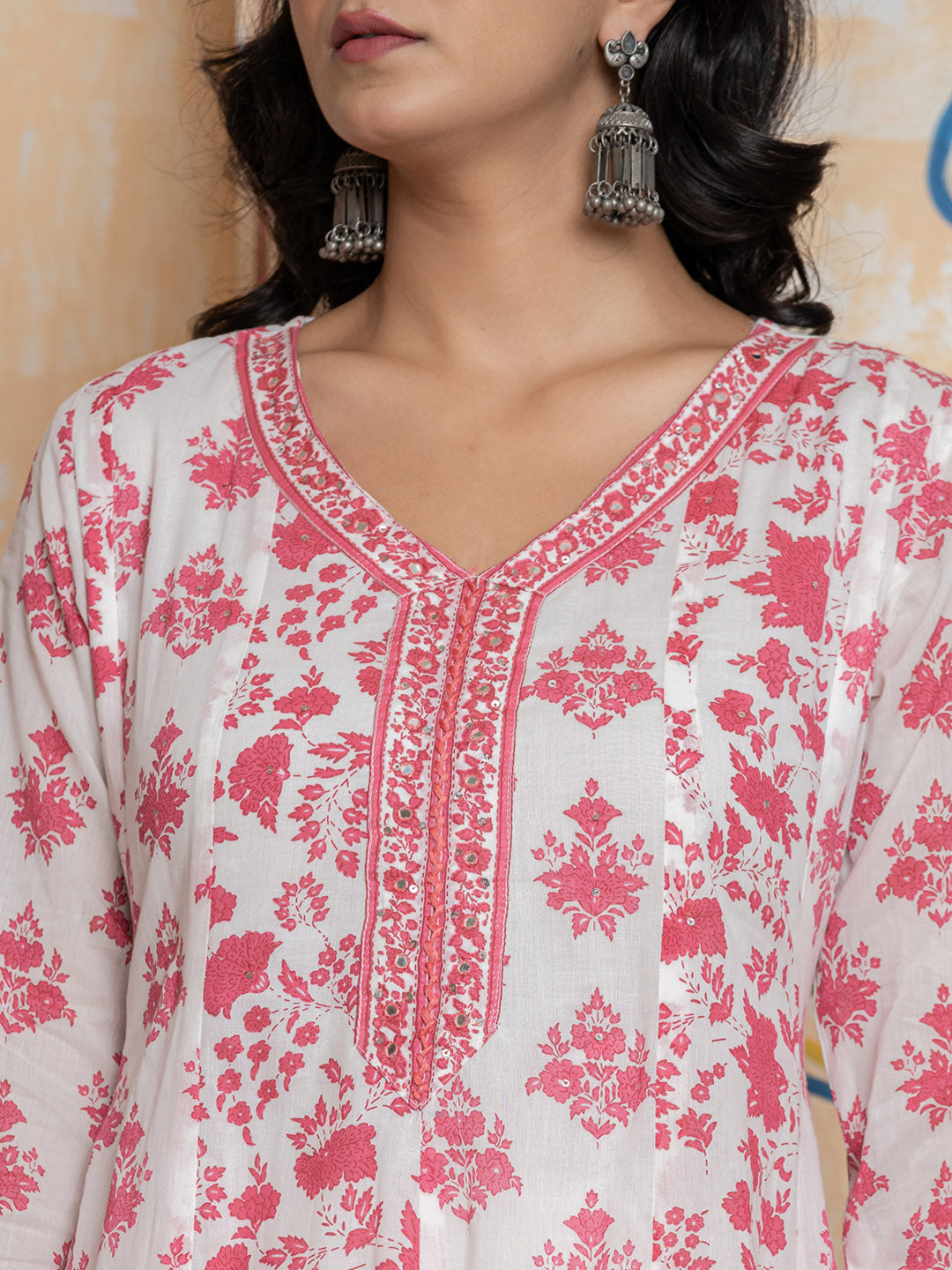 Printed Cotton Blend Kurta With Pants & Dupatta