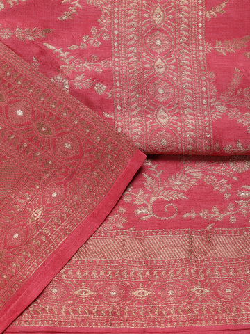 Woven Chanderi Unstitched Suit With Dupatta