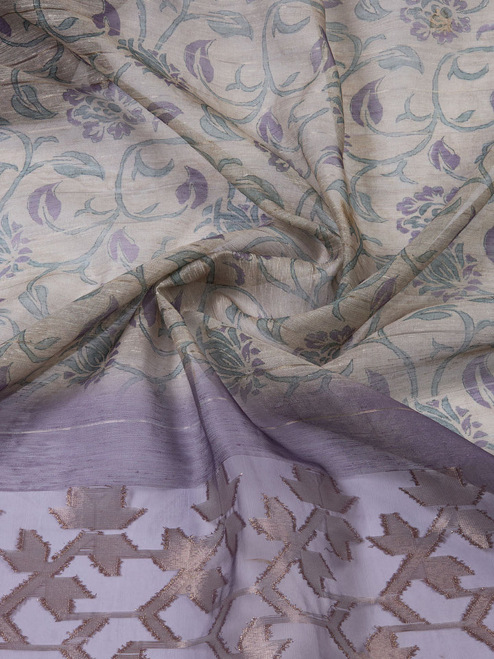 Woven Tissue Unstitched Suit With Dupatta