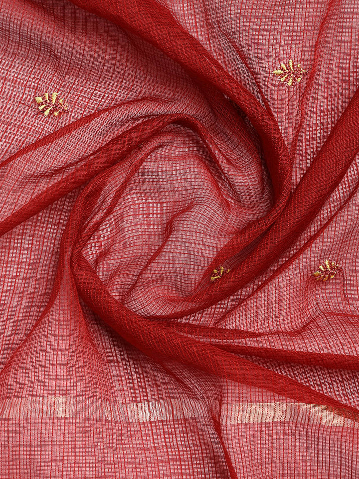 Neck Embroidered Cotton Blend Unstitched Suit With Dupatta