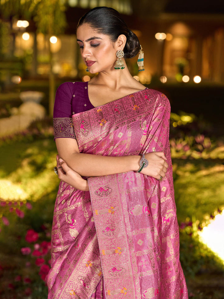 Sequence Woven Design Art Silk Saree