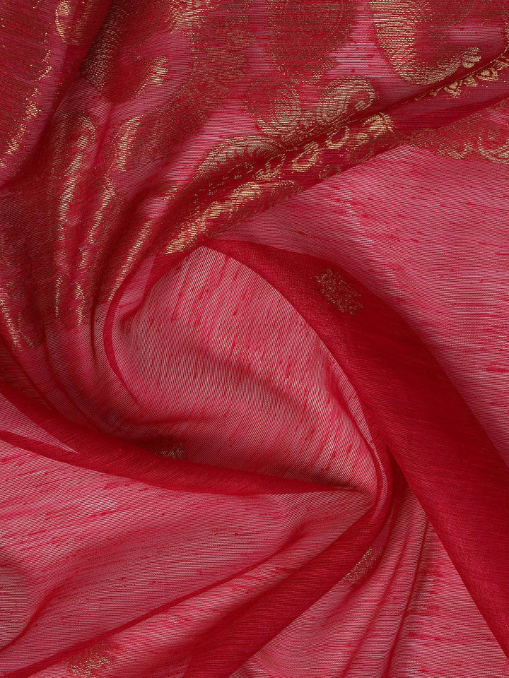Woven Chanderi Unstitched Suit Piece With Dupatta