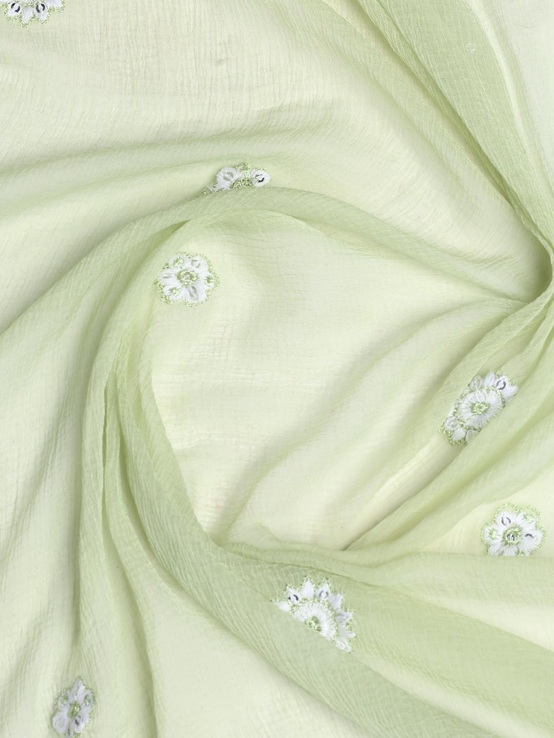 Embroidered Cotton Blend Unstitched Suit Piece With Dupatta