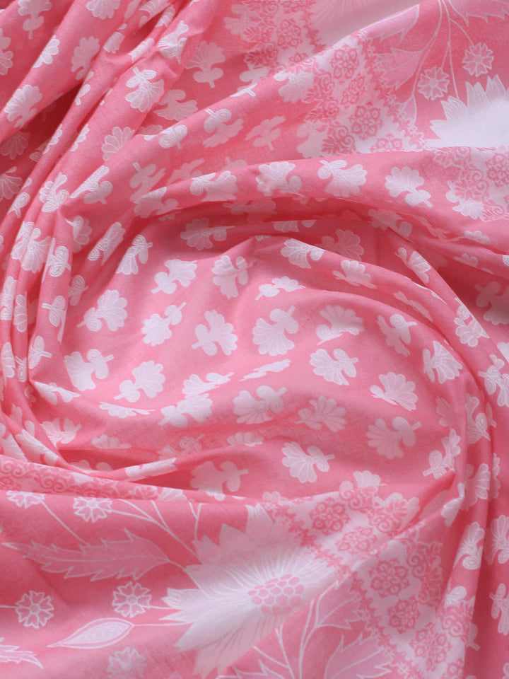 Printed Cotton Blend Unstitched Suit With Dupatta