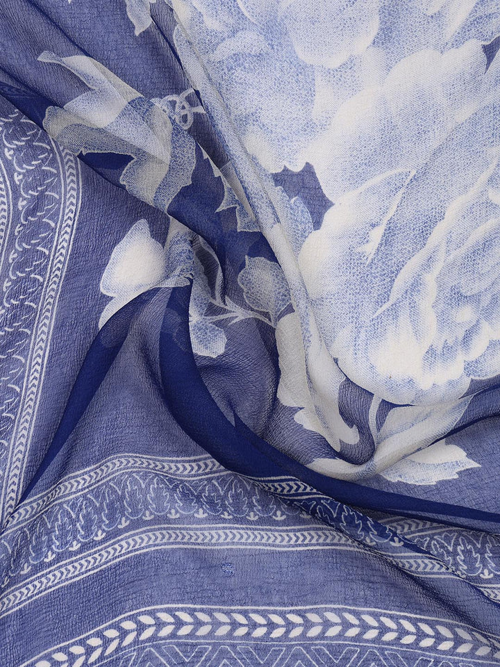 Printed Cotton Blend Unstitched Suit With Dupatta