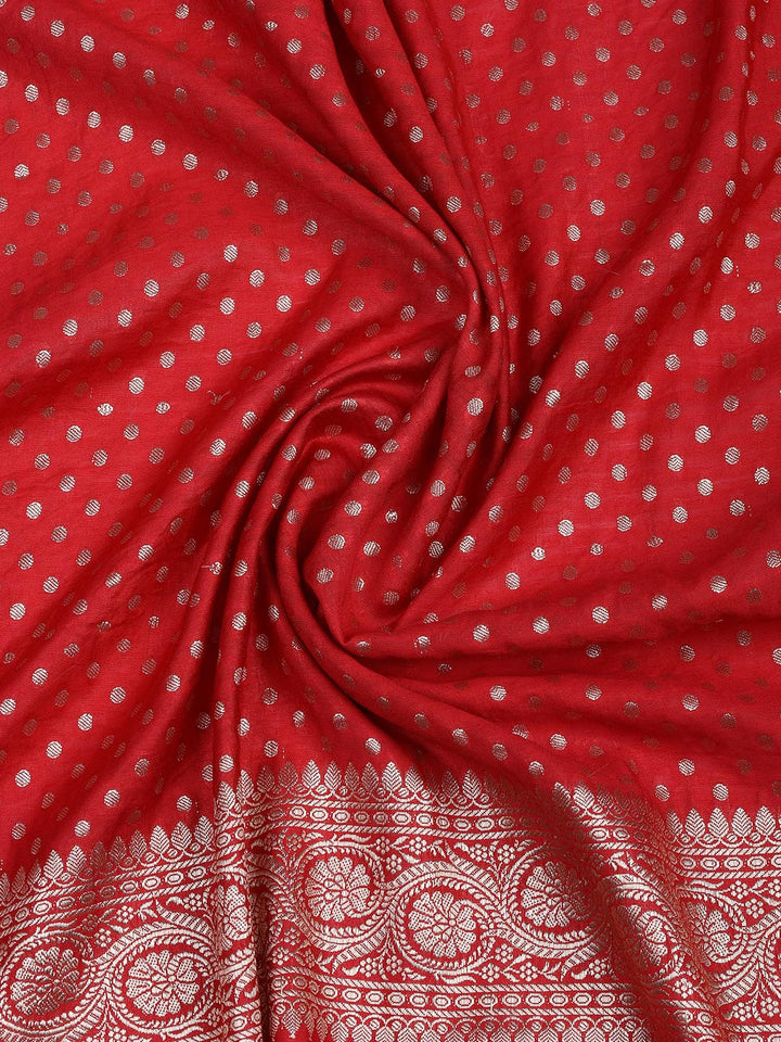 Floral Woven Chanderi Unstitched Suit With Dupatta