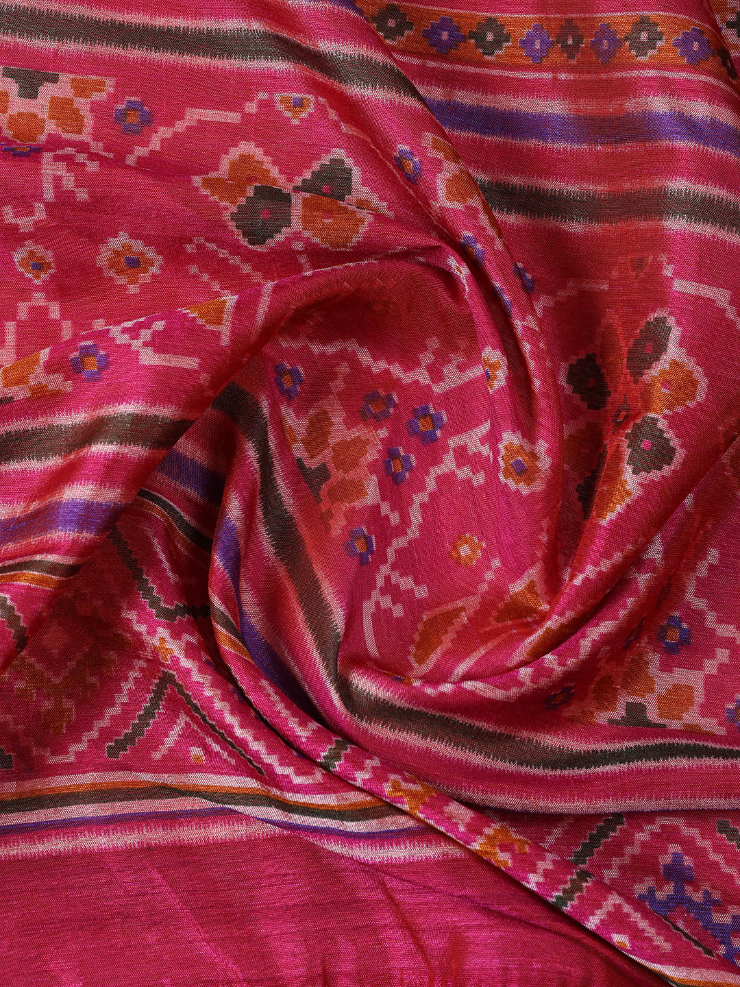 Printed Chanderi Unstitched Suit With Dupatta