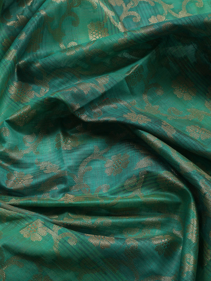 Woven Chanderi Unstitched Suit With Dupatta