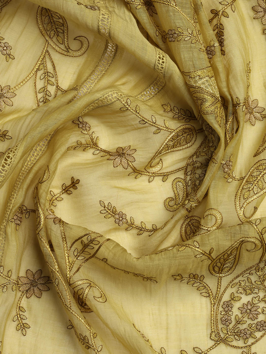 Embroidery Chanderi Unstitched Suit With Dupatta