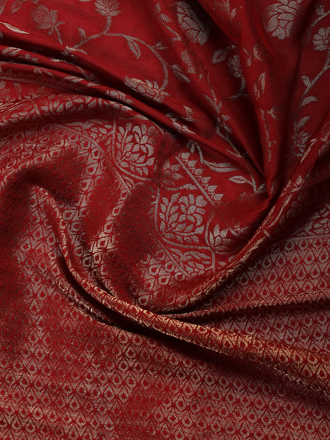 Embroidered Chanderi Unstitched Suit Piece With Dupatta