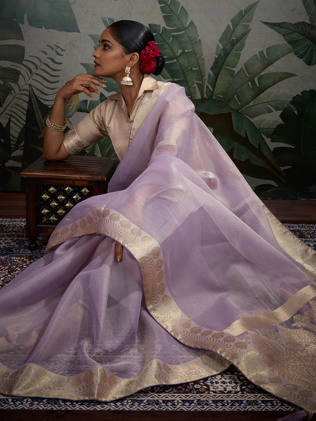 Woven Border Plain Art Silk Saree