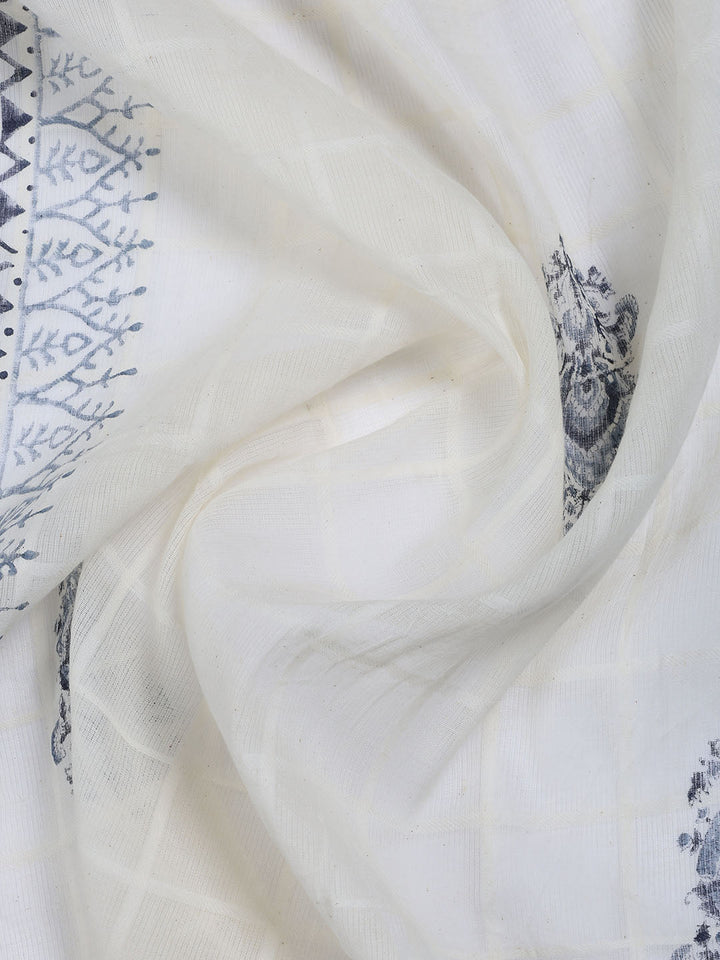Neck Work Cotton Blend Unstitched Suit With Dupatta