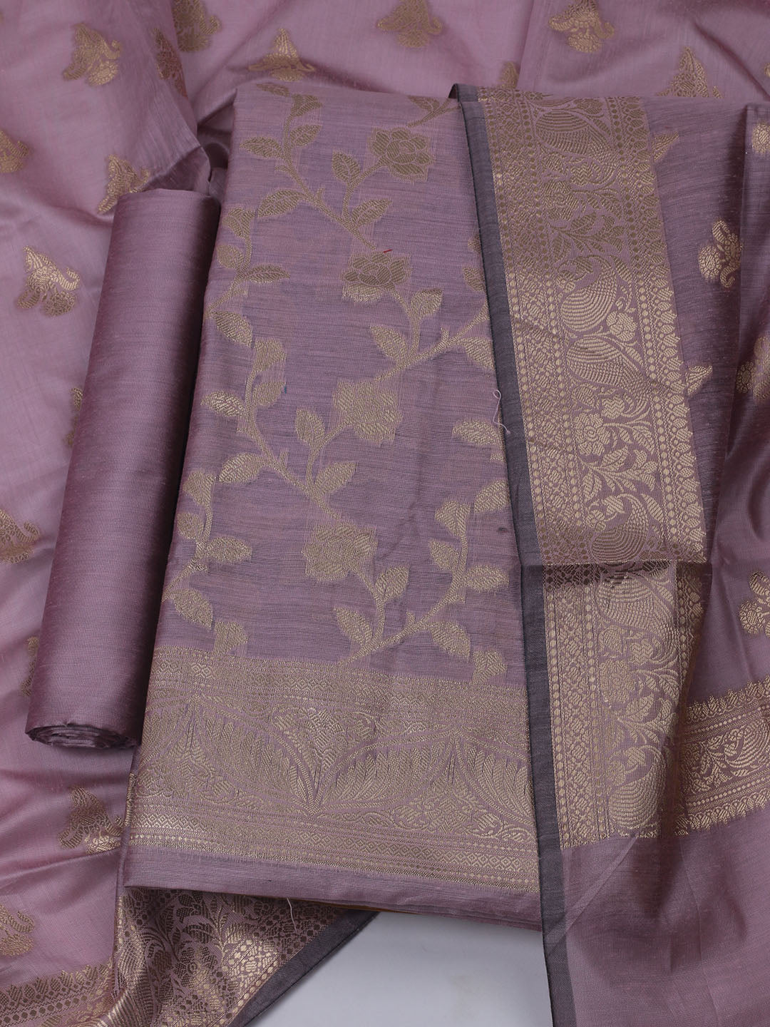 Woven Chanderi Unstitched Suit With Dupatta