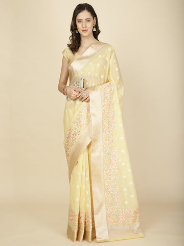 Resham Embroidery Handloom Saree