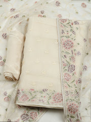 Resham Jaal Organza Unstitched Suit With Dupatta