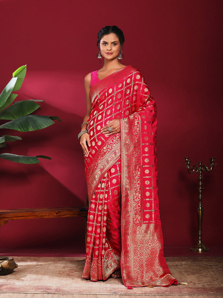 Woven Design Satin Saree