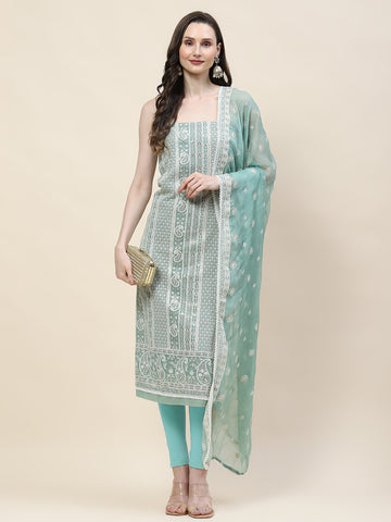 Embroidered Georgette Unstitched Suit Piece With Dupatta