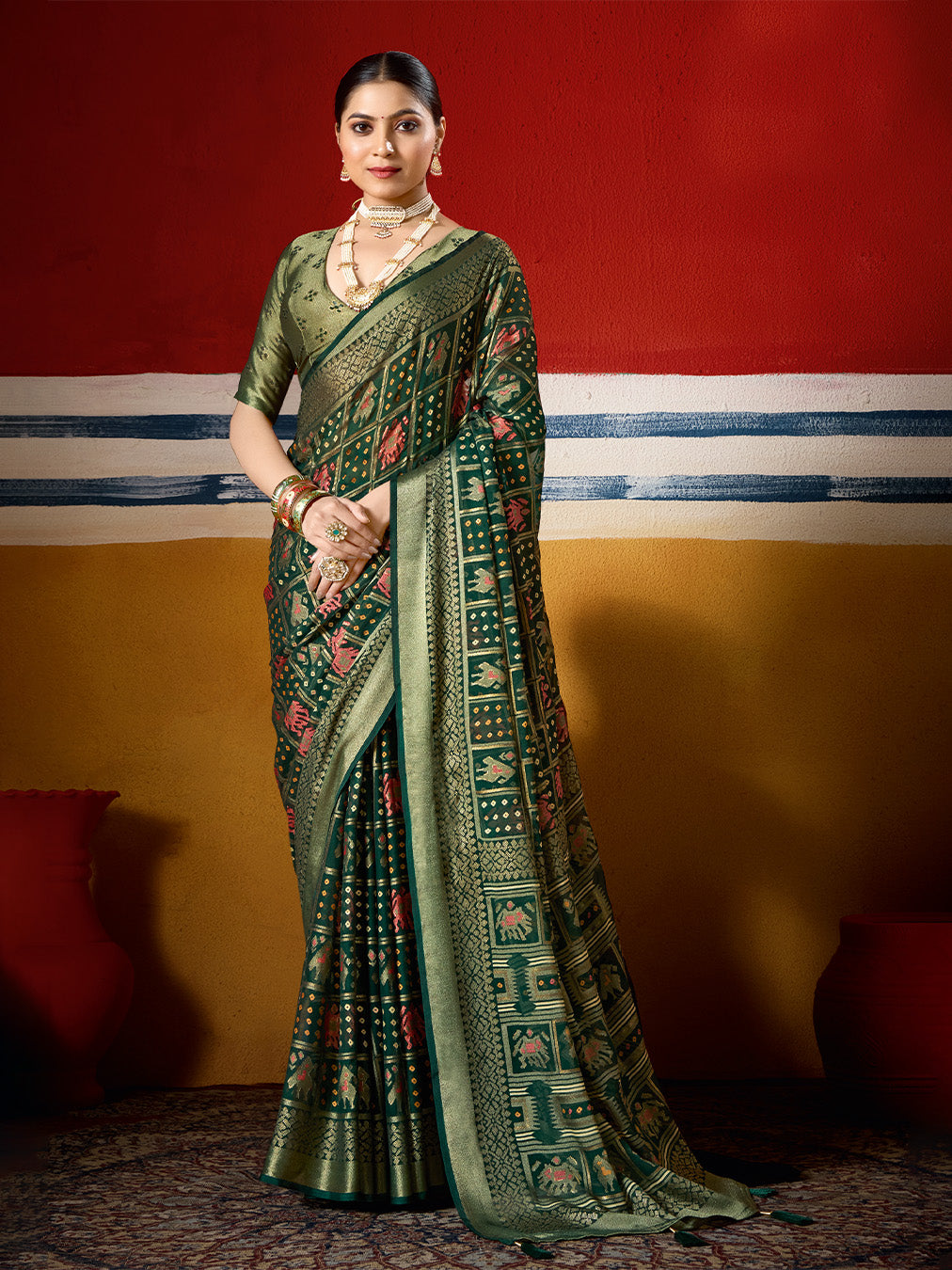 Abstract Print Georgette Saree